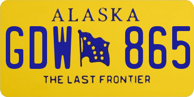 AK license plate GDW865