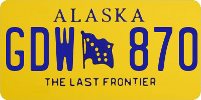 AK license plate GDW870