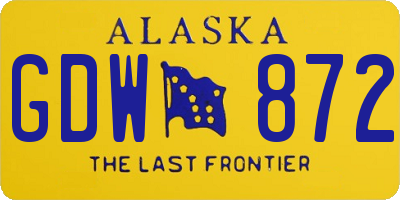 AK license plate GDW872