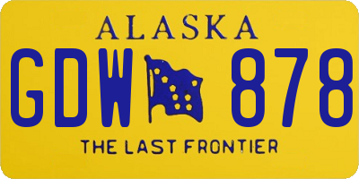 AK license plate GDW878