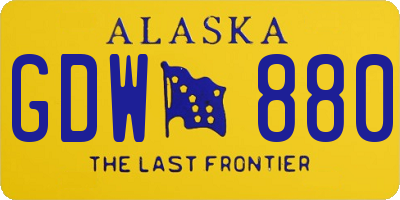 AK license plate GDW880