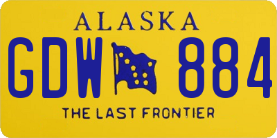 AK license plate GDW884