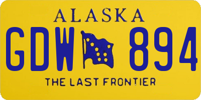 AK license plate GDW894