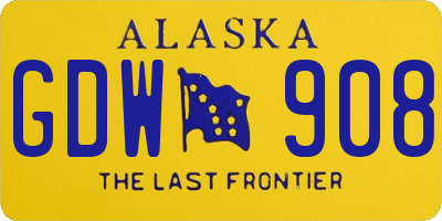 AK license plate GDW908