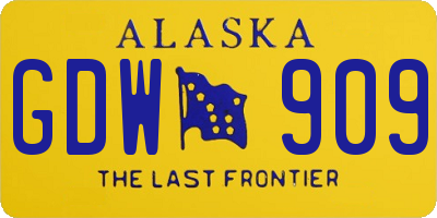AK license plate GDW909