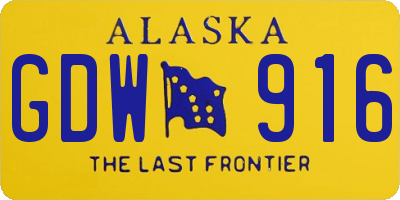 AK license plate GDW916