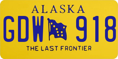 AK license plate GDW918