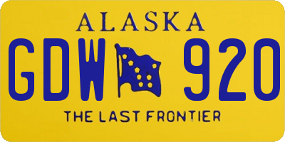 AK license plate GDW920