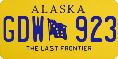 AK license plate GDW923