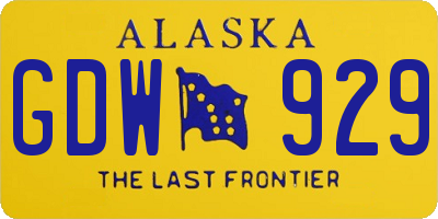 AK license plate GDW929