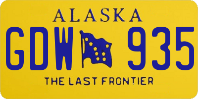 AK license plate GDW935