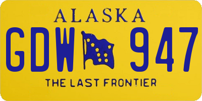 AK license plate GDW947