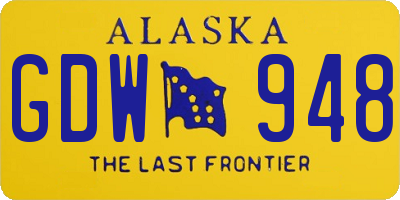 AK license plate GDW948