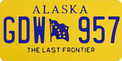 AK license plate GDW957