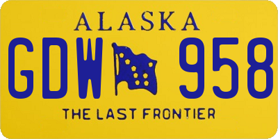 AK license plate GDW958