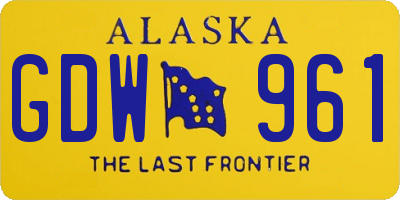 AK license plate GDW961