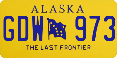 AK license plate GDW973