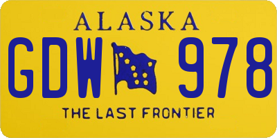 AK license plate GDW978