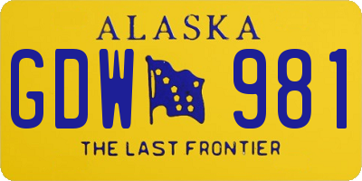 AK license plate GDW981