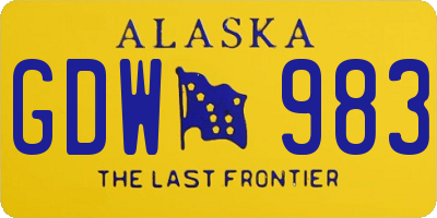 AK license plate GDW983