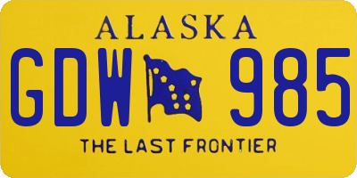 AK license plate GDW985