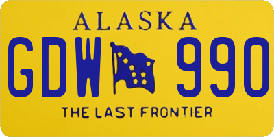 AK license plate GDW990