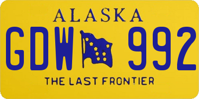 AK license plate GDW992