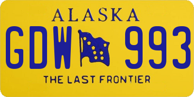 AK license plate GDW993