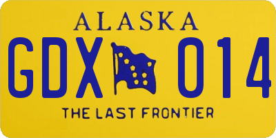 AK license plate GDX014