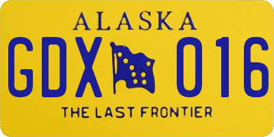 AK license plate GDX016