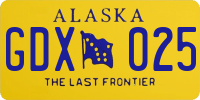 AK license plate GDX025