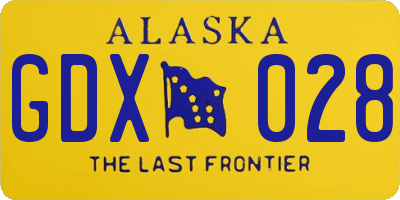 AK license plate GDX028