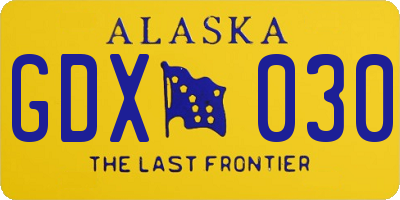 AK license plate GDX030
