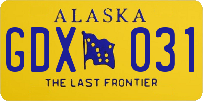 AK license plate GDX031