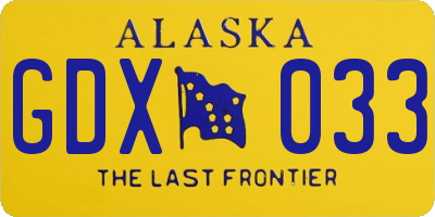 AK license plate GDX033