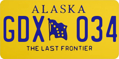 AK license plate GDX034