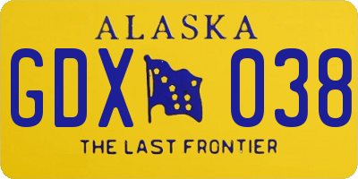 AK license plate GDX038