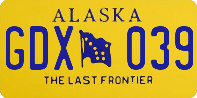 AK license plate GDX039