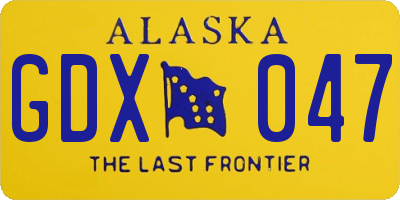 AK license plate GDX047