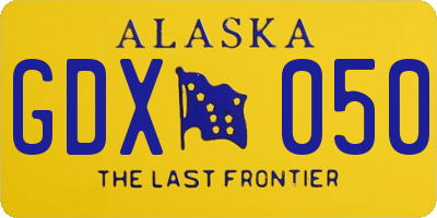 AK license plate GDX050