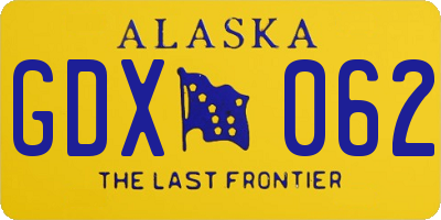 AK license plate GDX062