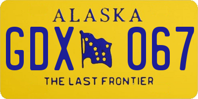 AK license plate GDX067