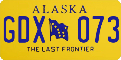 AK license plate GDX073