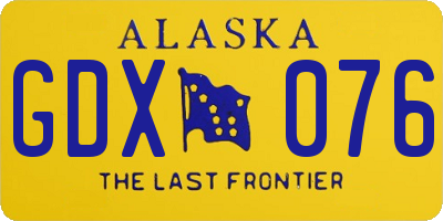 AK license plate GDX076