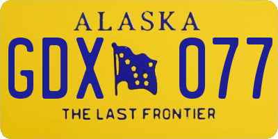 AK license plate GDX077