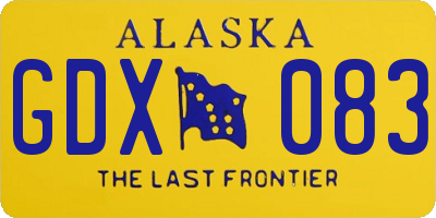 AK license plate GDX083