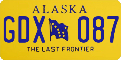 AK license plate GDX087