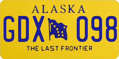 AK license plate GDX098
