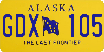 AK license plate GDX105