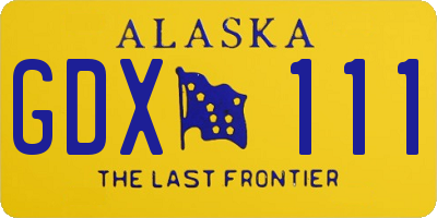 AK license plate GDX111